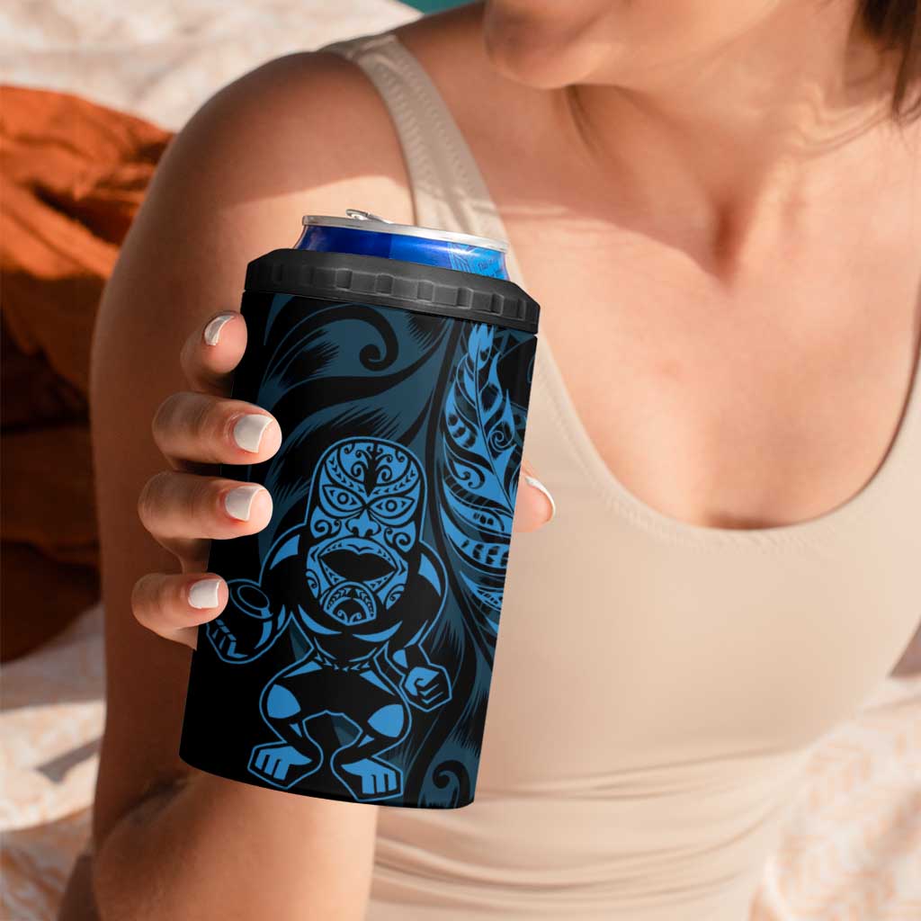 New Zealand Lawn Bowls Custom 4 in 1 Can Cooler Tumbler Blue Maori Warrior Tribal Silver Fern LT9 - Polynesian Pride