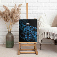 New Zealand Lawn Bowls Canvas Wall Art Blue Maori Warrior Tribal Silver Fern - Polynesian Pride