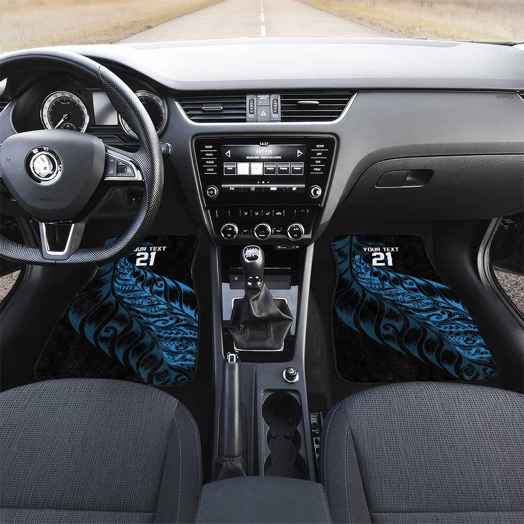 New Zealand Lawn Bowls Custom Car Mats Blue Maori Warrior Tribal Silver Fern - Polynesian Pride