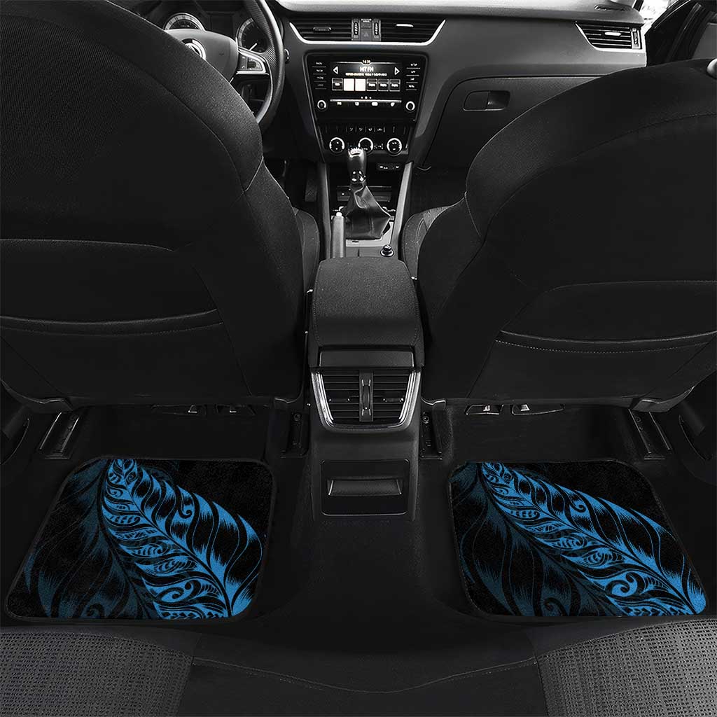 New Zealand Lawn Bowls Custom Car Mats Blue Maori Warrior Tribal Silver Fern - Polynesian Pride