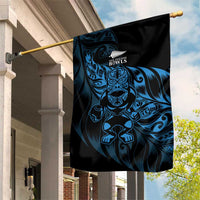 New Zealand Lawn Bowls Garden Flag Blue Maori Warrior Tribal Silver Fern - Polynesian Pride