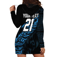 New Zealand Lawn Bowls Custom Hoodie Dress Blue Maori Warrior Tribal Silver Fern LT9 - Polynesian Pride