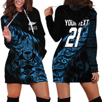 New Zealand Lawn Bowls Custom Hoodie Dress Blue Maori Warrior Tribal Silver Fern LT9 - Polynesian Pride
