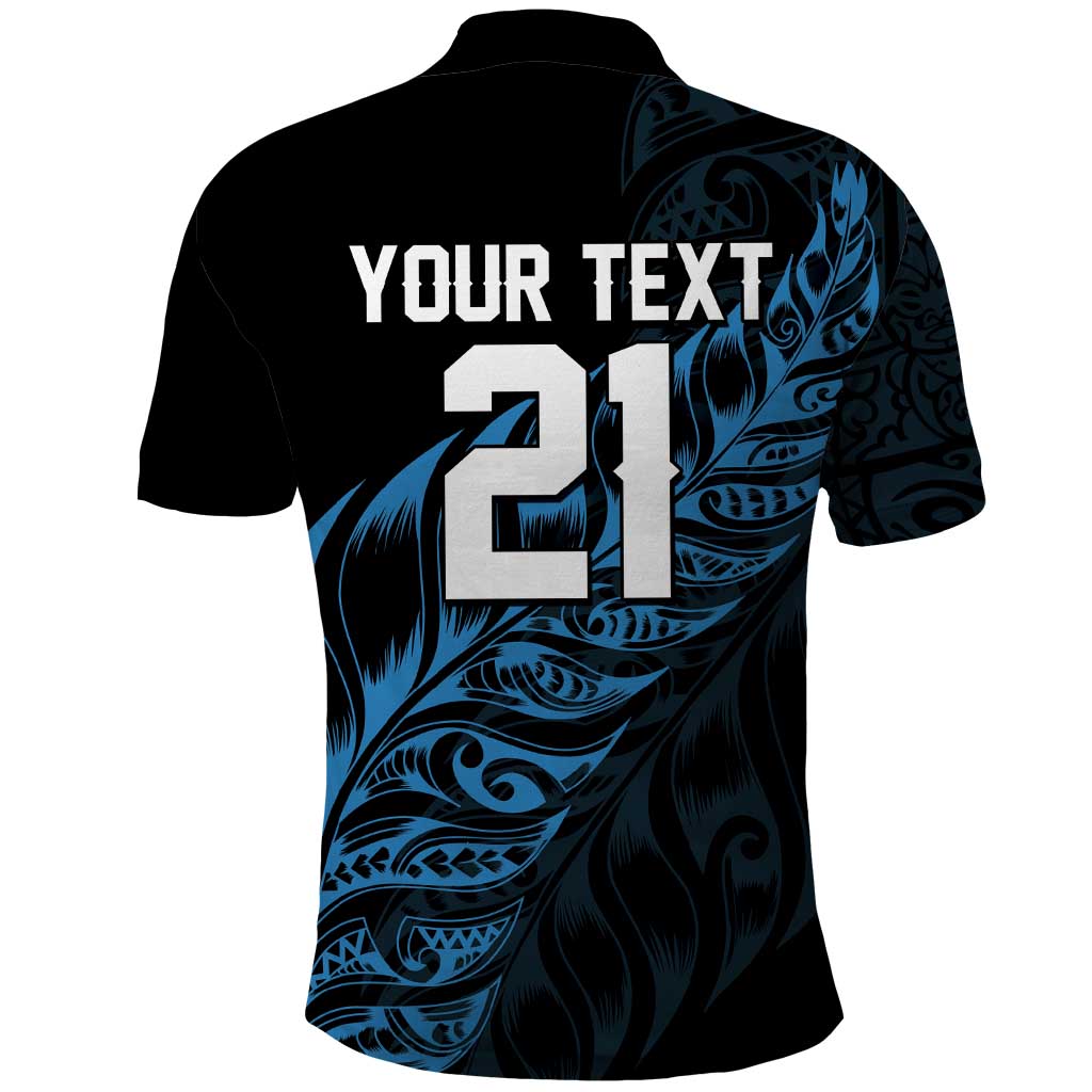 New Zealand Lawn Bowls Custom Polo Shirt Blue Maori Warrior Tribal Silver Fern - Polynesian Pride
