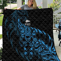 New Zealand Lawn Bowls Quilt Blue Maori Warrior Tribal Silver Fern LT9 Blue - Polynesian Pride