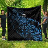 New Zealand Lawn Bowls Quilt Blue Maori Warrior Tribal Silver Fern LT9 - Polynesian Pride