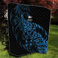 New Zealand Lawn Bowls Quilt Blue Maori Warrior Tribal Silver Fern LT9 - Polynesian Pride