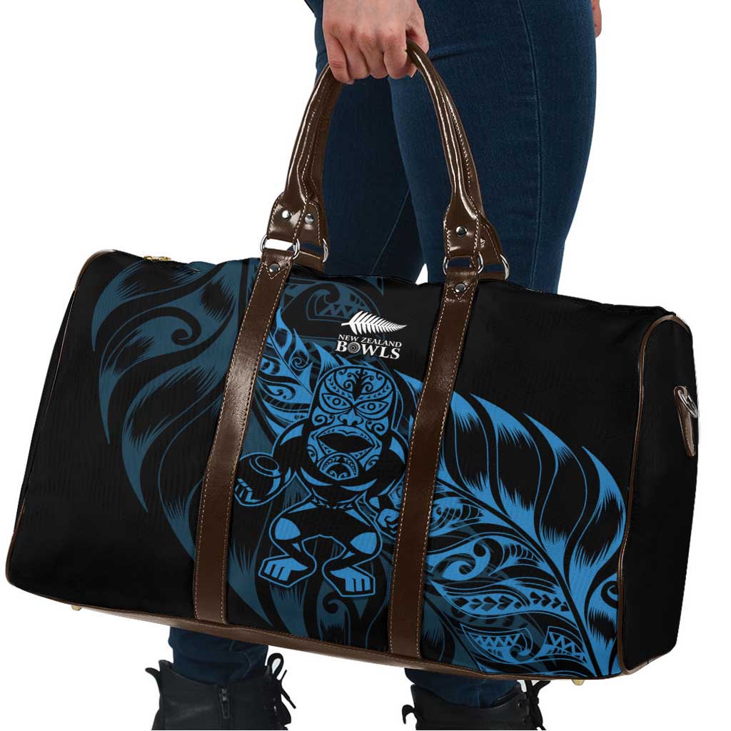 New Zealand Lawn Bowls Travel Bag Blue Maori Warrior Tribal Silver Fern - Polynesian Pride