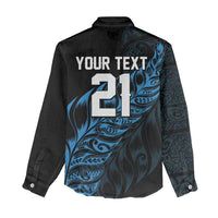 New Zealand Lawn Bowls Custom Women Casual Shirt Blue Maori Warrior Tribal Silver Fern LT9 - Polynesian Pride