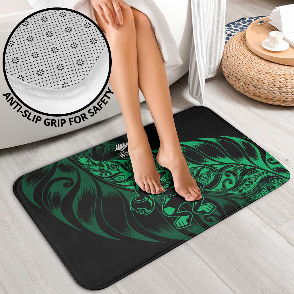 New Zealand Lawn Bowls Bathroom Set Green Maori Warrior Tribal Silver Fern - Polynesian Pride