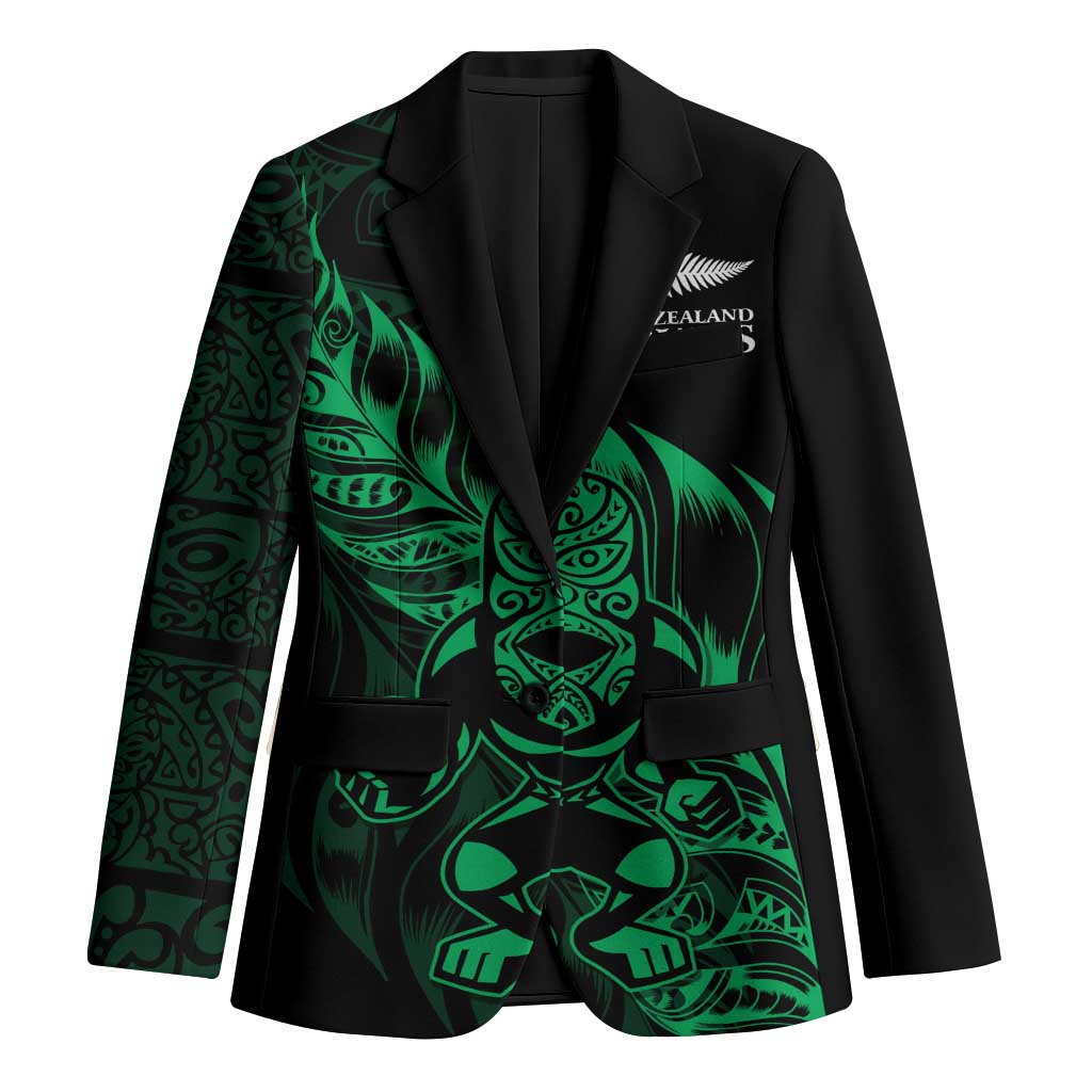 New Zealand Lawn Bowls Custom Blazer Green Maori Warrior Tribal Silver Fern LT9 Unisex Green - Polynesian Pride