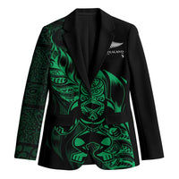New Zealand Lawn Bowls Custom Blazer Green Maori Warrior Tribal Silver Fern LT9 Unisex Green - Polynesian Pride