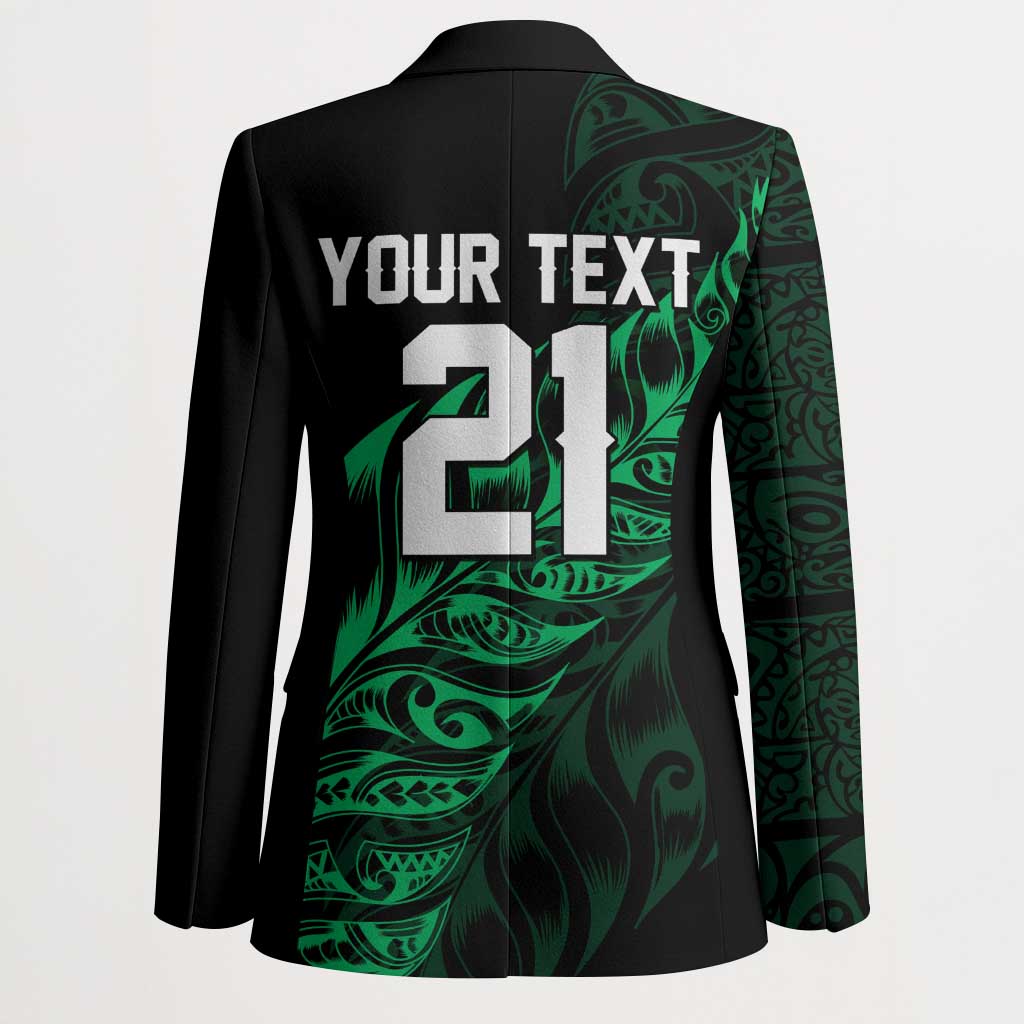 New Zealand Lawn Bowls Custom Blazer Green Maori Warrior Tribal Silver Fern LT9 - Polynesian Pride