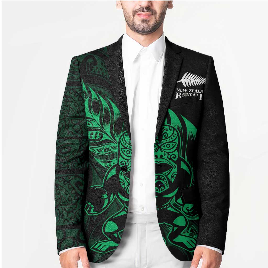 New Zealand Lawn Bowls Custom Blazer Green Maori Warrior Tribal Silver Fern LT9 - Polynesian Pride