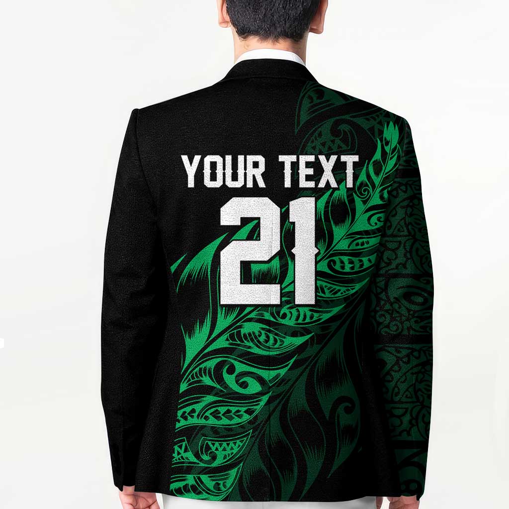 New Zealand Lawn Bowls Custom Blazer Green Maori Warrior Tribal Silver Fern LT9 - Polynesian Pride