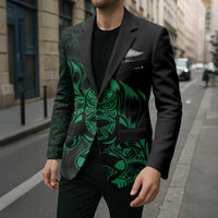 New Zealand Lawn Bowls Custom Blazer Green Maori Warrior Tribal Silver Fern LT9 - Polynesian Pride