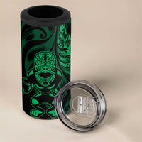 New Zealand Lawn Bowls Custom 4 in 1 Can Cooler Tumbler Green Maori Warrior Tribal Silver Fern LT9 - Polynesian Pride