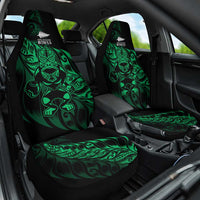 New Zealand Lawn Bowls Car Seat Cover Green Maori Warrior Tribal Silver Fern LT9 One Size Green - Polynesian Pride