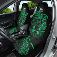New Zealand Lawn Bowls Car Seat Cover Green Maori Warrior Tribal Silver Fern LT9 - Polynesian Pride