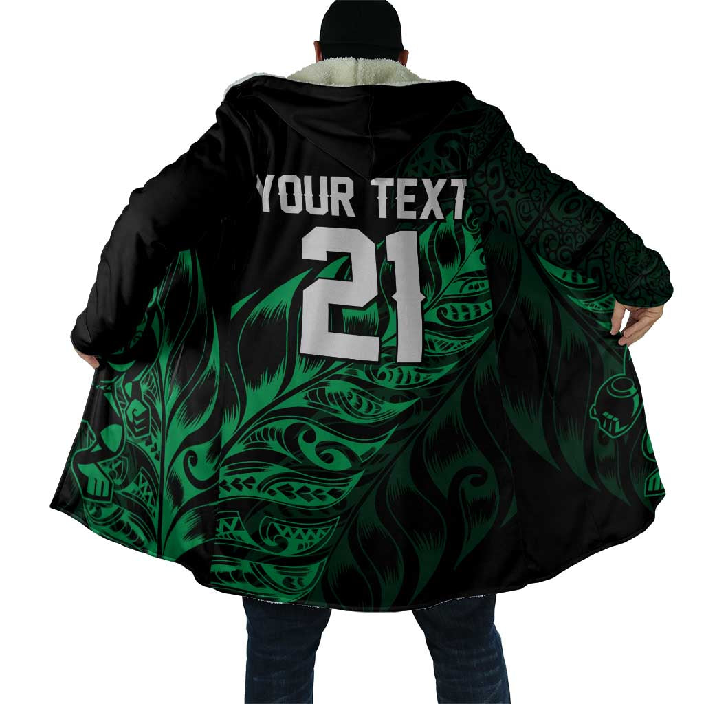 New Zealand Lawn Bowls Custom Cloak Green Maori Warrior Tribal Silver Fern - Polynesian Pride
