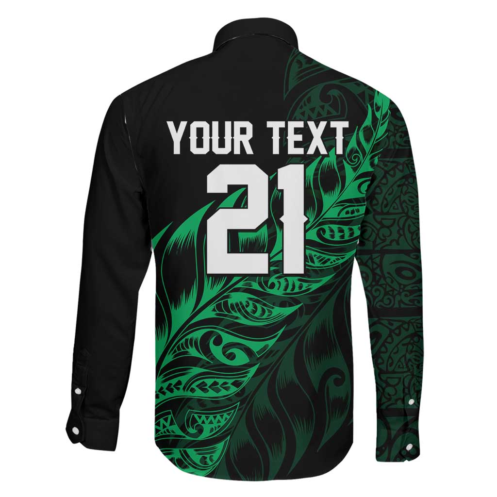 New Zealand Lawn Bowls Custom Family Matching Off Shoulder Maxi Dress and Hawaiian Shirt Green Maori Warrior Tribal Silver Fern LT9 - Polynesian Pride