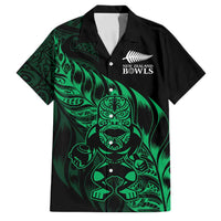 New Zealand Lawn Bowls Custom Family Matching Summer Maxi Dress and Hawaiian Shirt Green Maori Warrior Tribal Silver Fern LT9 Dad's Shirt - Short Sleeve Green - Polynesian Pride