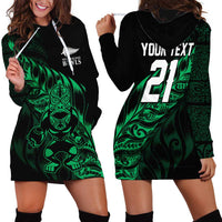 New Zealand Lawn Bowls Custom Hoodie Dress Green Maori Warrior Tribal Silver Fern LT9 - Polynesian Pride