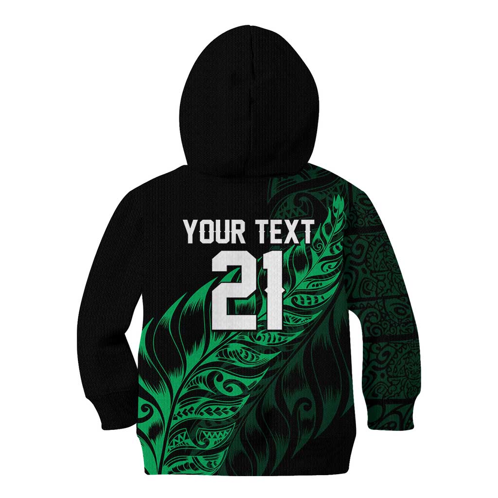 New Zealand Lawn Bowls Custom Kid Hoodie Green Maori Warrior Tribal Silver Fern LT9 - Polynesian Pride