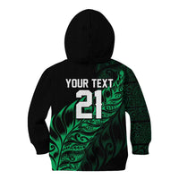 New Zealand Lawn Bowls Custom Kid Hoodie Green Maori Warrior Tribal Silver Fern LT9 - Polynesian Pride