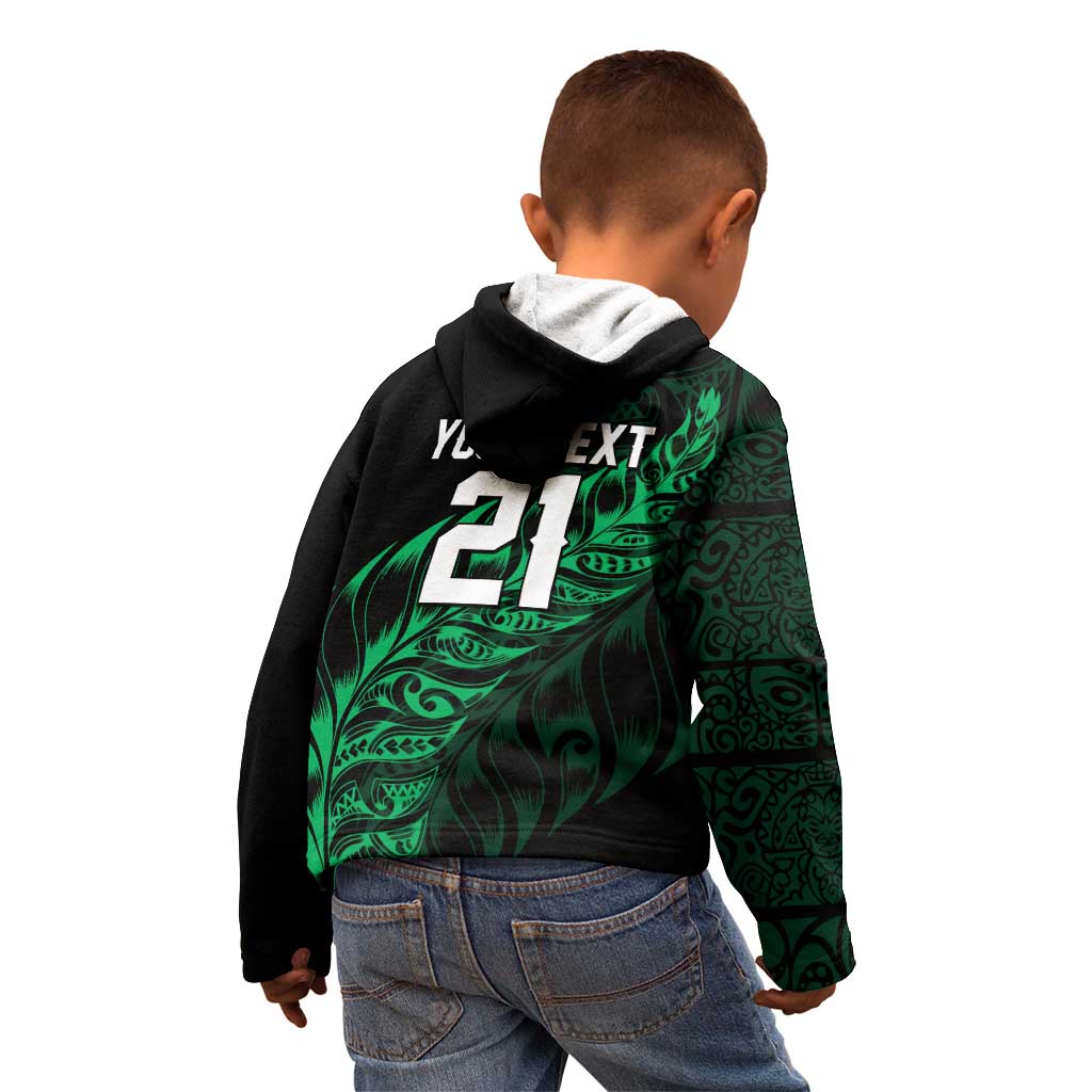 New Zealand Lawn Bowls Custom Kid Hoodie Green Maori Warrior Tribal Silver Fern LT9 - Polynesian Pride