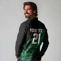 New Zealand Lawn Bowls Custom Long Sleeve Polo Shirt Green Maori Warrior Tribal Silver Fern LT9 - Polynesian Pride