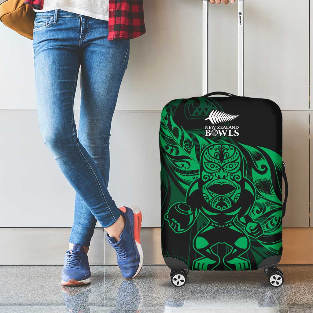 New Zealand Lawn Bowls Luggage Cover Green Maori Warrior Tribal Silver Fern LT9 - Polynesian Pride