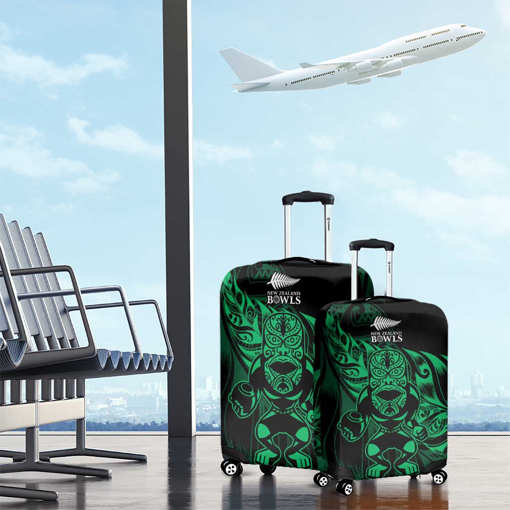 New Zealand Lawn Bowls Luggage Cover Green Maori Warrior Tribal Silver Fern LT9 - Polynesian Pride