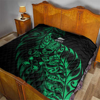 New Zealand Lawn Bowls Quilt Green Maori Warrior Tribal Silver Fern - Polynesian Pride