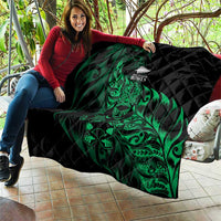 New Zealand Lawn Bowls Quilt Green Maori Warrior Tribal Silver Fern - Polynesian Pride
