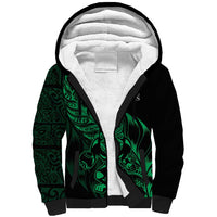 New Zealand Lawn Bowls Custom Sherpa Hoodie Green Maori Warrior Tribal Silver Fern LT9 Unisex Green - Polynesian Pride