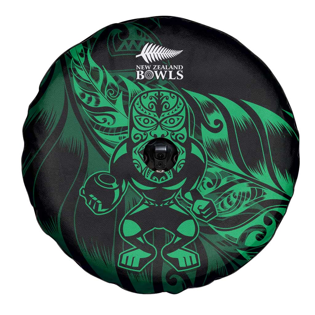 New Zealand Lawn Bowls Spare Tire Cover Green Maori Warrior Tribal Silver Fern LT9 - Polynesian Pride