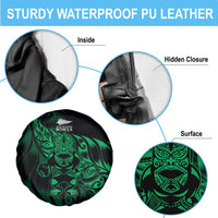 New Zealand Lawn Bowls Spare Tire Cover Green Maori Warrior Tribal Silver Fern LT9 - Polynesian Pride