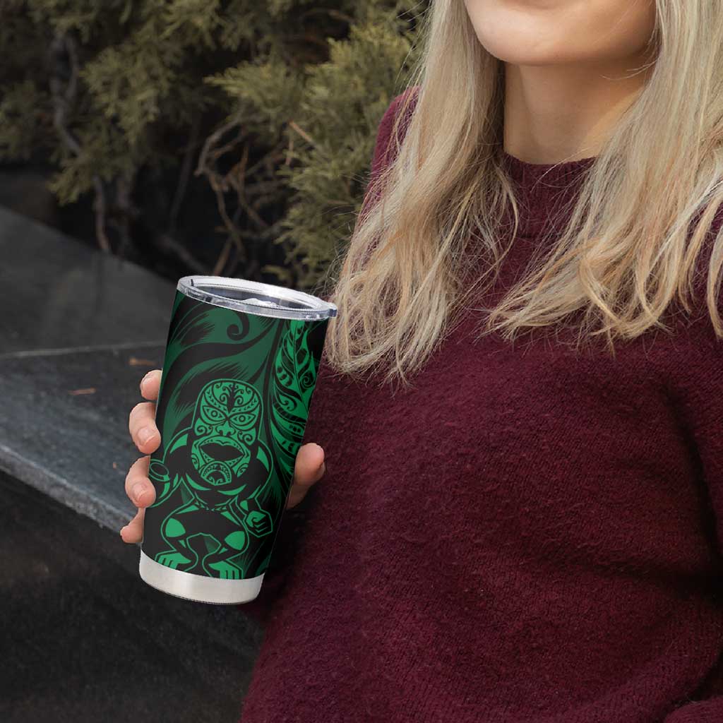 New Zealand Lawn Bowls Custom Tumbler Cup Green Maori Warrior Tribal Silver Fern LT9 - Polynesian Pride