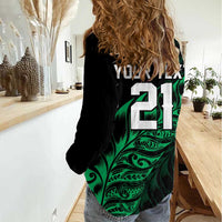 New Zealand Lawn Bowls Custom Women Casual Shirt Green Maori Warrior Tribal Silver Fern LT9 - Polynesian Pride