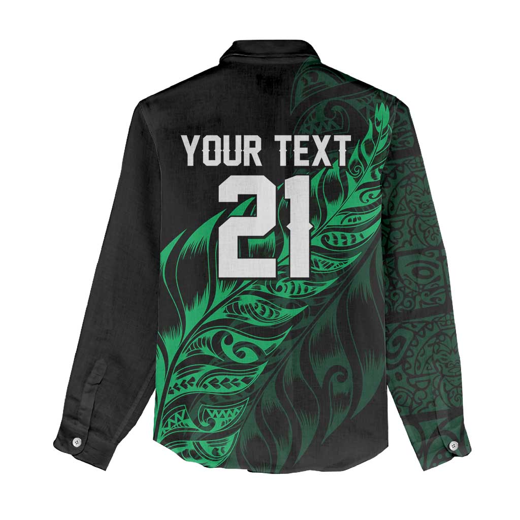 New Zealand Lawn Bowls Custom Women Casual Shirt Green Maori Warrior Tribal Silver Fern LT9 - Polynesian Pride