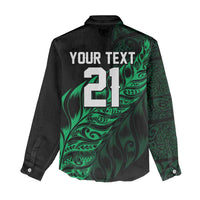 New Zealand Lawn Bowls Custom Women Casual Shirt Green Maori Warrior Tribal Silver Fern LT9 - Polynesian Pride