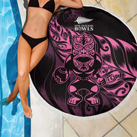 New Zealand Lawn Bowls Beach Blanket Pink Maori Warrior Tribal Silver Fern - Polynesian Pride
