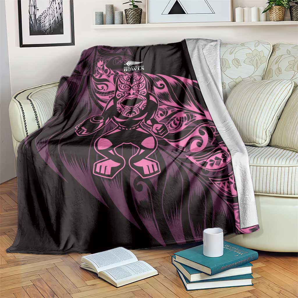 New Zealand Lawn Bowls Blanket Pink Maori Warrior Tribal Silver Fern LT9 Pink - Polynesian Pride