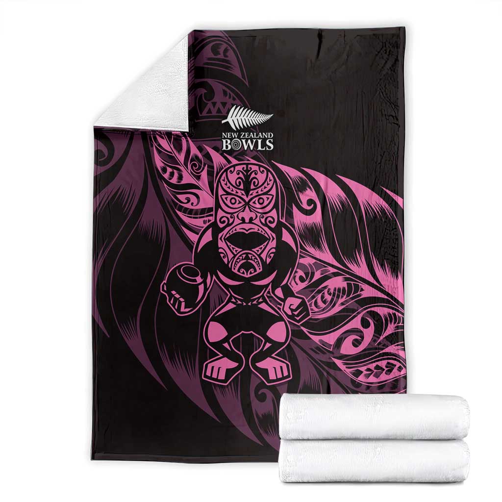 New Zealand Lawn Bowls Blanket Pink Maori Warrior Tribal Silver Fern LT9 - Polynesian Pride