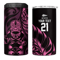 New Zealand Lawn Bowls Custom 4 in 1 Can Cooler Tumbler Pink Maori Warrior Tribal Silver Fern LT9 One Size: 16 oz Pink - Polynesian Pride