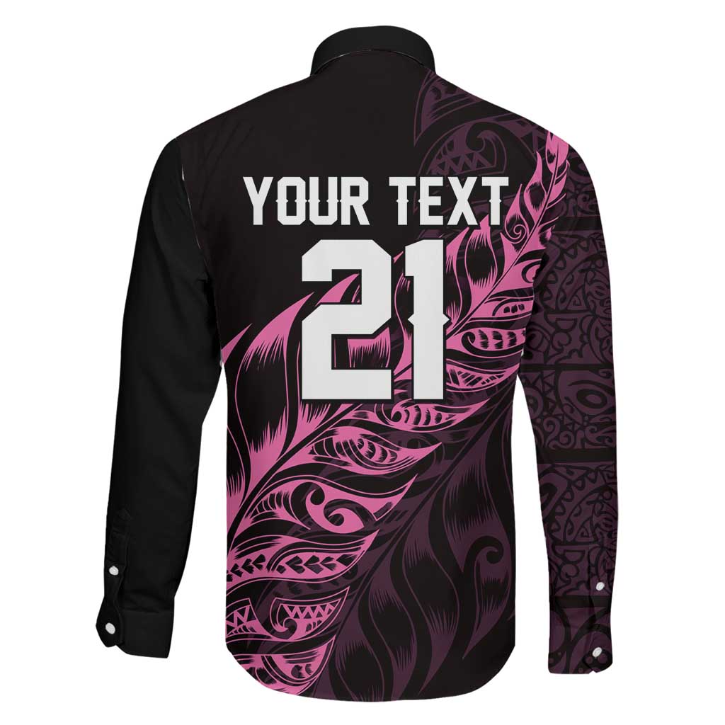 New Zealand Lawn Bowls Custom Family Matching Off Shoulder Short Dress and Hawaiian Shirt Pink Maori Warrior Tribal Silver Fern LT9 - Polynesian Pride