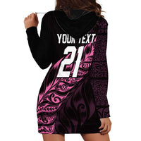New Zealand Lawn Bowls Custom Hoodie Dress Pink Maori Warrior Tribal Silver Fern LT9 - Polynesian Pride