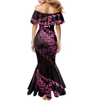New Zealand Lawn Bowls Custom Mermaid Dress Pink Maori Warrior Tribal Silver Fern LT9 - Polynesian Pride