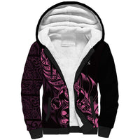 New Zealand Lawn Bowls Custom Sherpa Hoodie Pink Maori Warrior Tribal Silver Fern LT9 Unisex Pink - Polynesian Pride